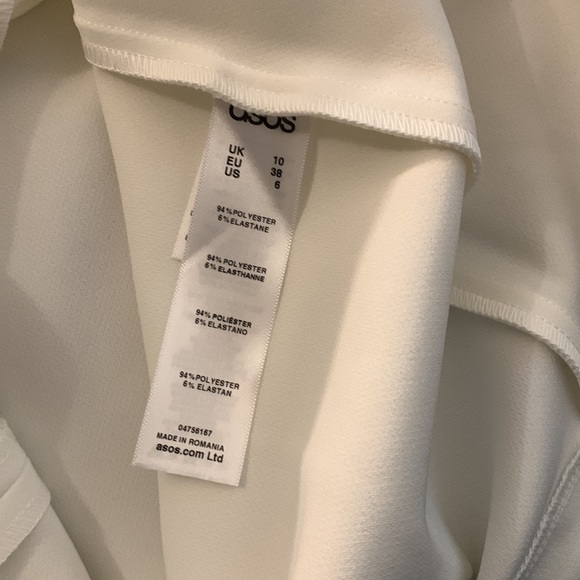 ASOS Kimono Style Bell Sleeve Fitted A-line Midi Belted White Dress 6 - Picture 10 of 12